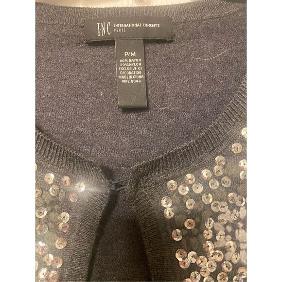 Sequin Open Front Sweater by UNC International Concepts. Size MP - Picture 8 of 8